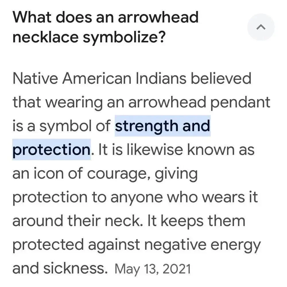 arrowhead pendant necklace on cord